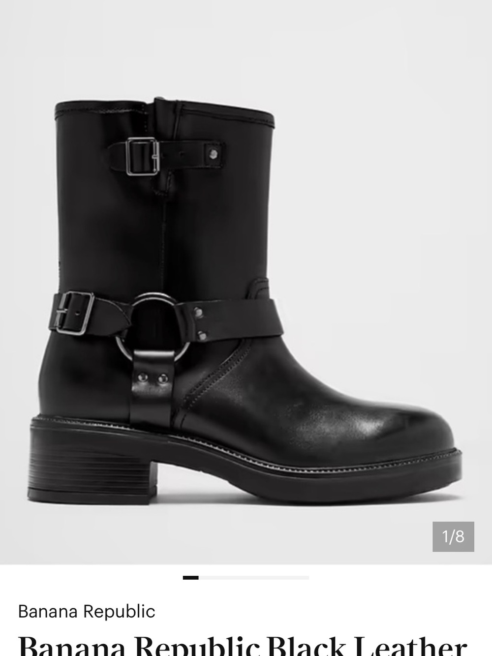 Banana Republic Black Genuine Leather Buckle Harness Boots- size 7- $188 retail